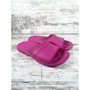NEW Youth Crocs Classic Slides Sandals Candy Pink Sz 5